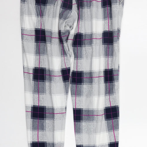 NEXT Womens Grey Check  Top Lounge Pants Size M  - Elasticated Waist