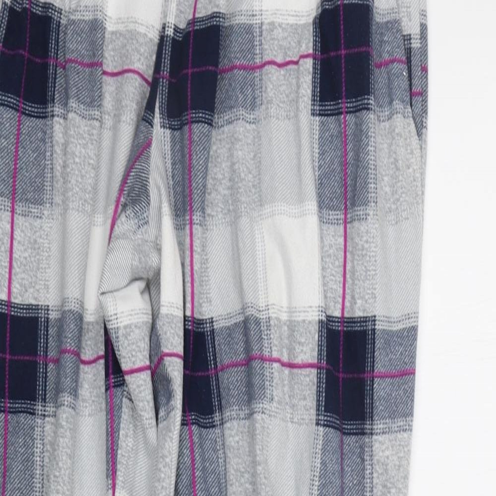 NEXT Womens Grey Check  Top Lounge Pants Size M  - Elasticated Waist