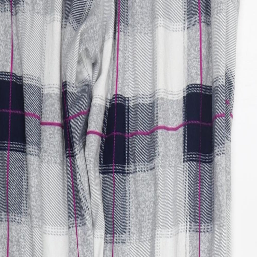 NEXT Womens Grey Check  Top Lounge Pants Size M  - Elasticated Waist
