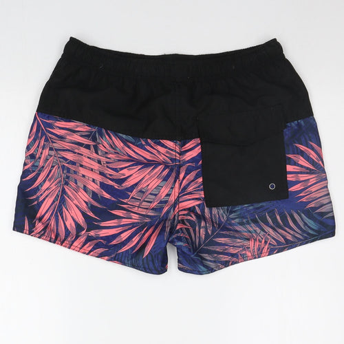 Another Influence Mens Black Floral  Sweat Shorts Size S - Elasticated Waist