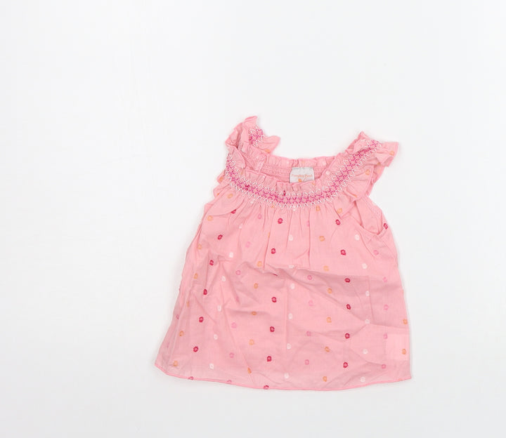 Pumpkin Patch Baby Pink Geometric  Basic Blouse Size 0-3 Months
