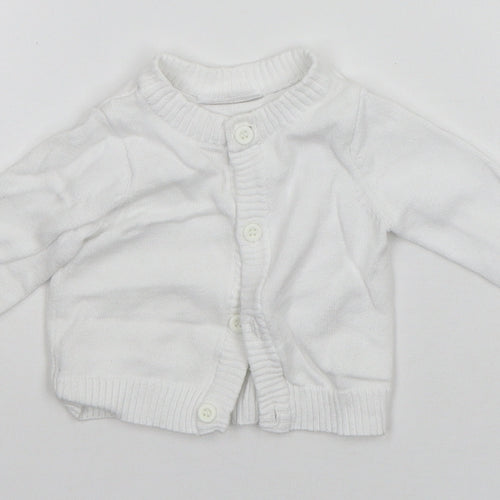 tesco Baby White   Cardigan Jumper Size 0-3 Months