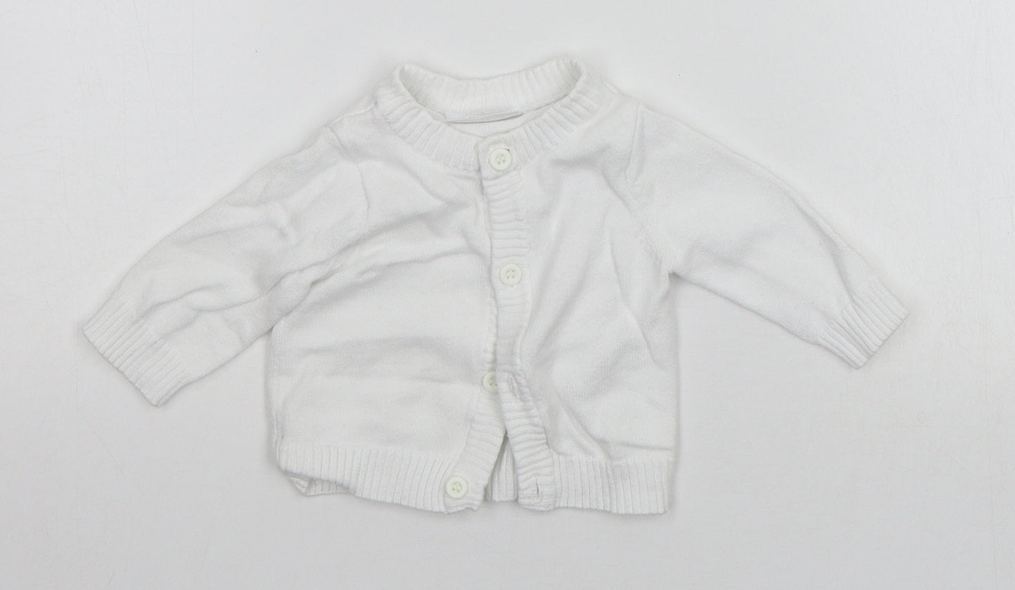 tesco Baby White   Cardigan Jumper Size 0-3 Months