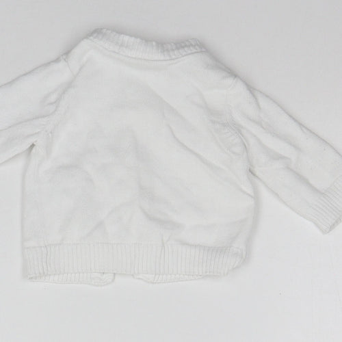 tesco Baby White   Cardigan Jumper Size 0-3 Months