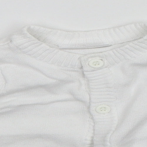 tesco Baby White   Cardigan Jumper Size 0-3 Months