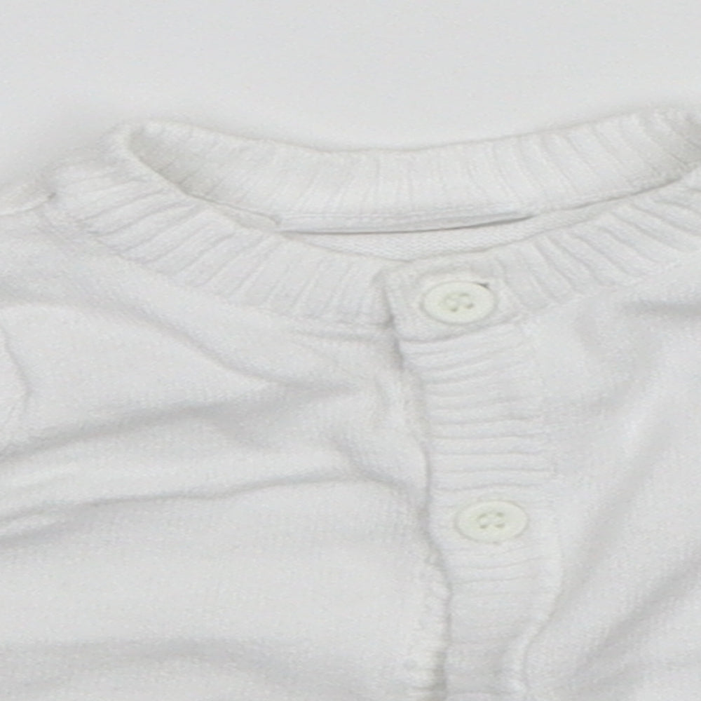 tesco Baby White   Cardigan Jumper Size 0-3 Months