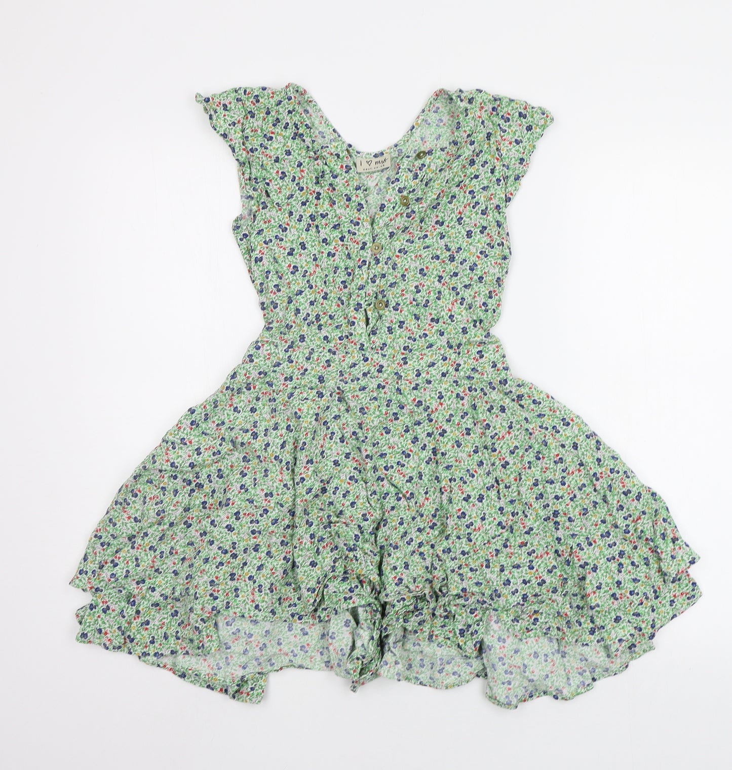 NEXT Girls Green Floral  A-Line  Size 9 Years