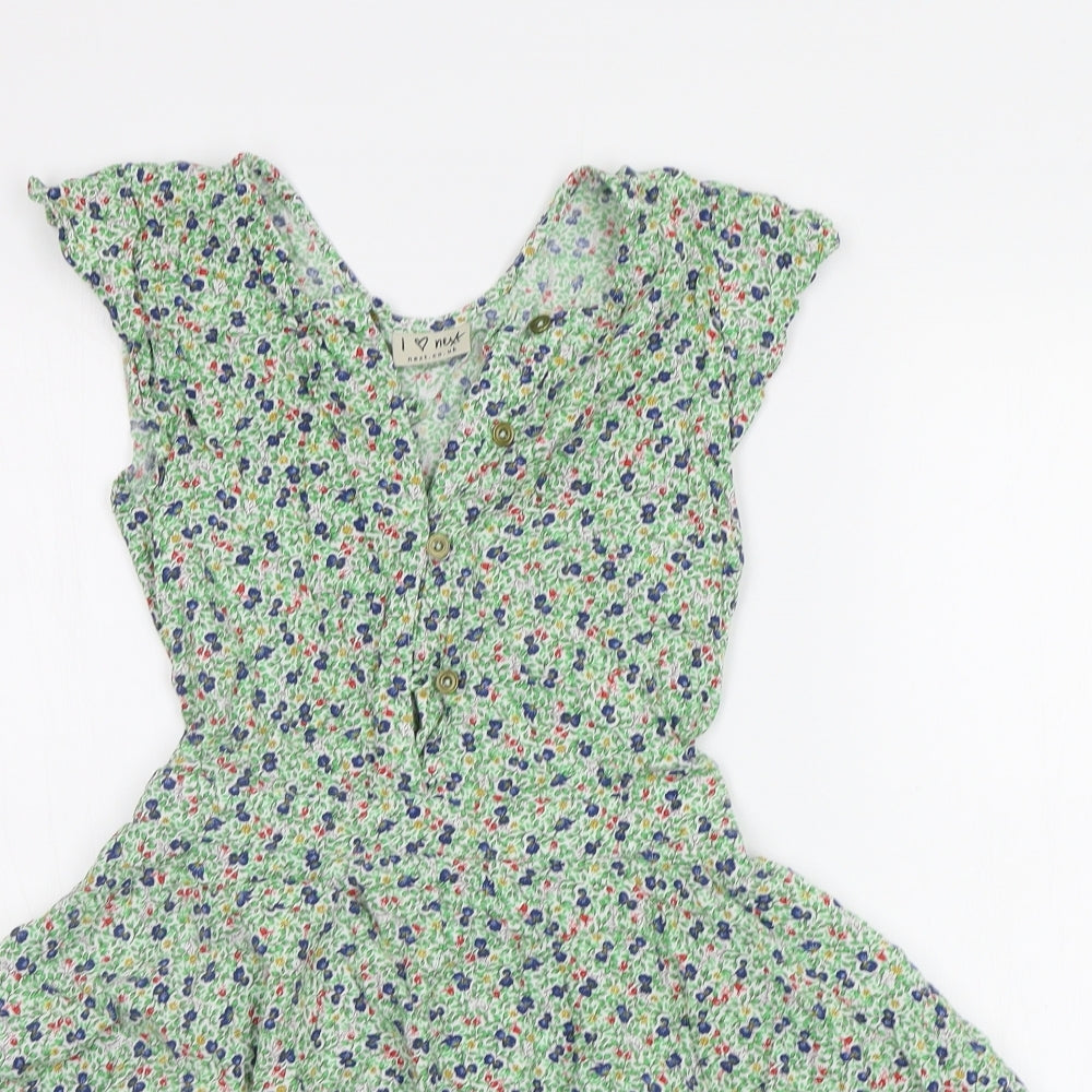 NEXT Girls Green Floral  A-Line  Size 9 Years