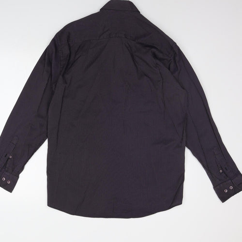 James Aubrey Mens Purple Striped   Button-Up Size M
