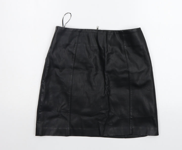 New Look Womens Black A-Line Skirt Size 8