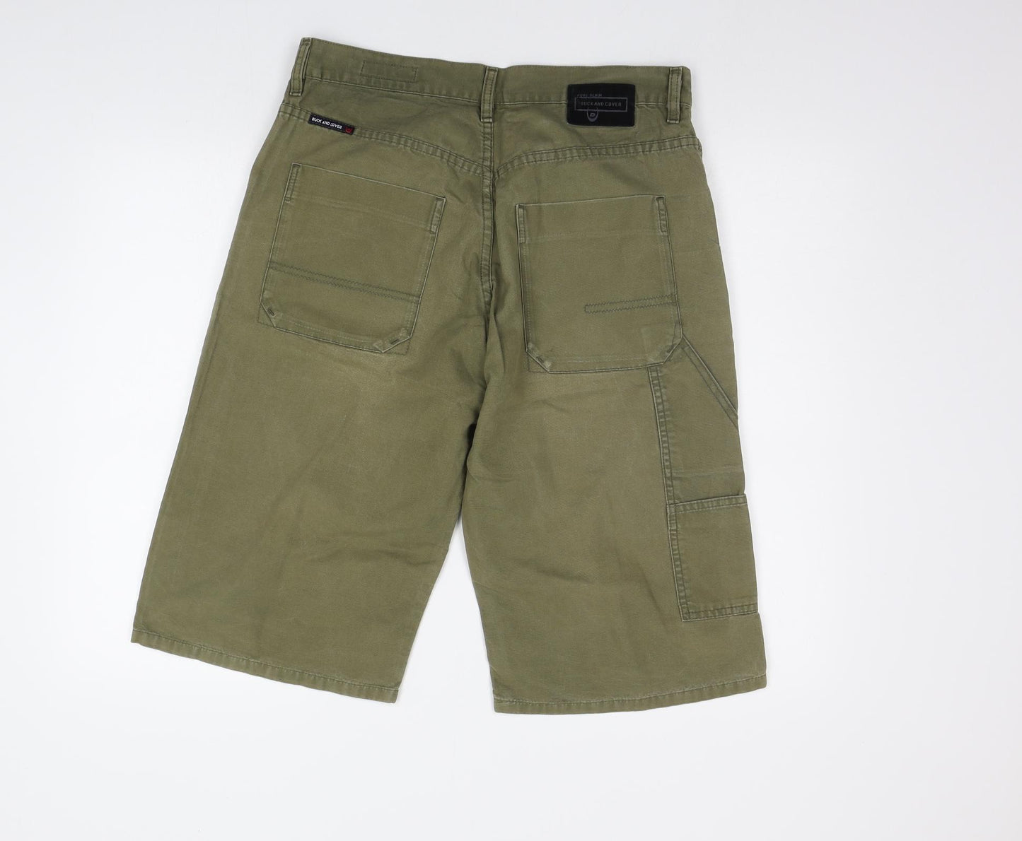 Duck and Cover Mens Green   Chino Shorts Size 34 in