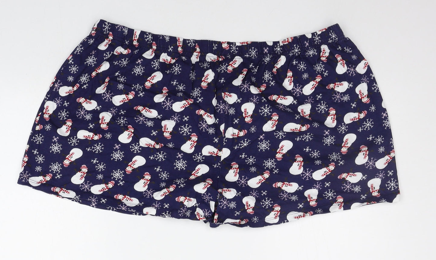 pep&CO Womens Blue Geometric  Top Sleep Shorts Size 20