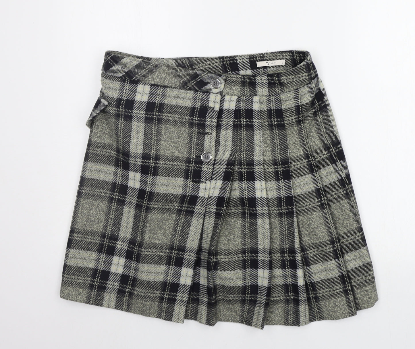 TU Womens Grey Check  A-Line Skirt Size 12