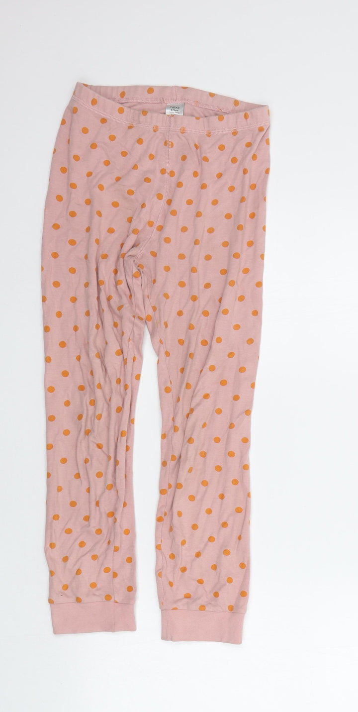 NEXT Girls Beige Polka Dot Top Pyjama Pants Size 9-10 Years