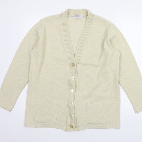 Classic Womens Beige   Cardigan Jumper Size M