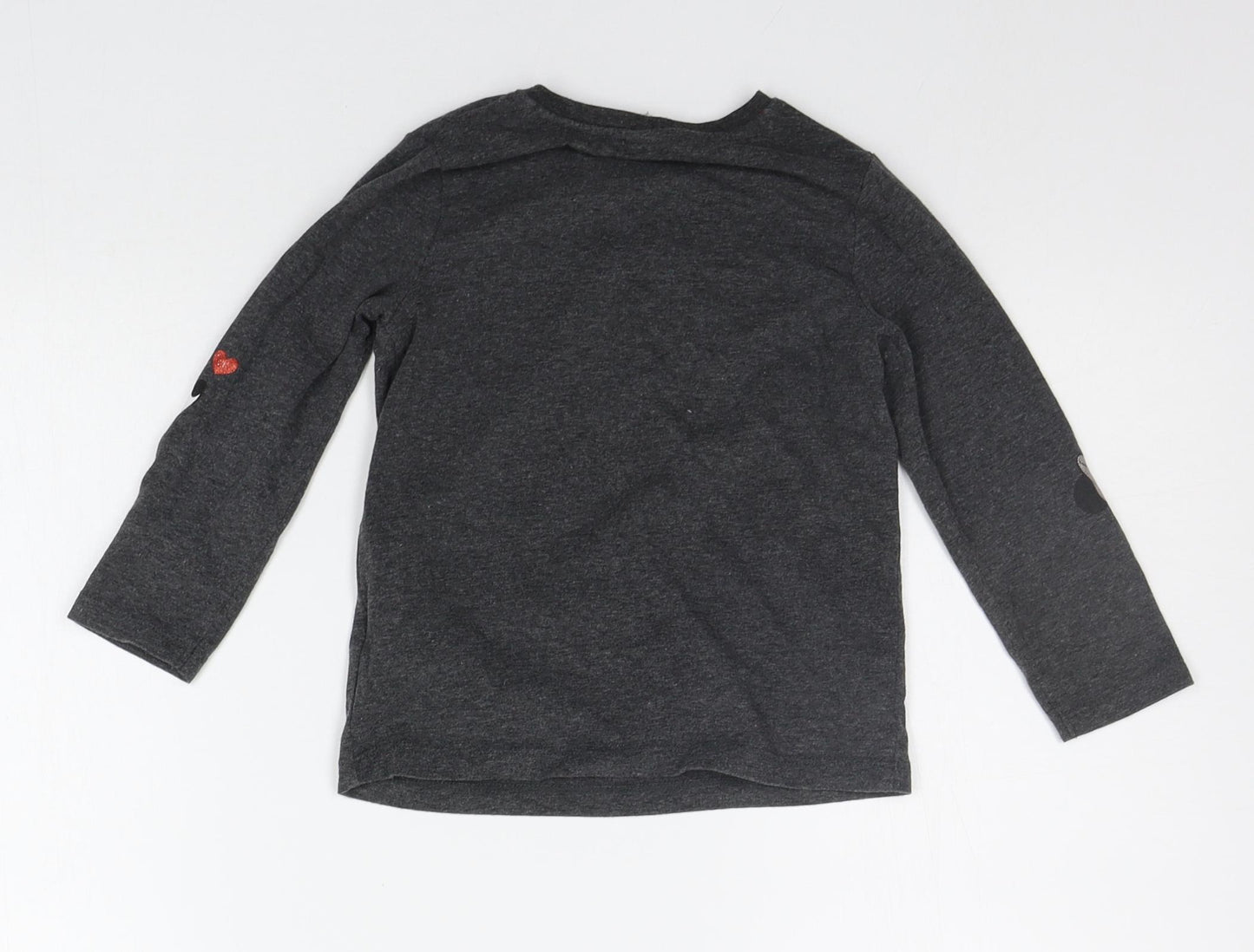 Matalan Girls Grey   Basic T-Shirt Size 2-3 Years  - Sequin detail