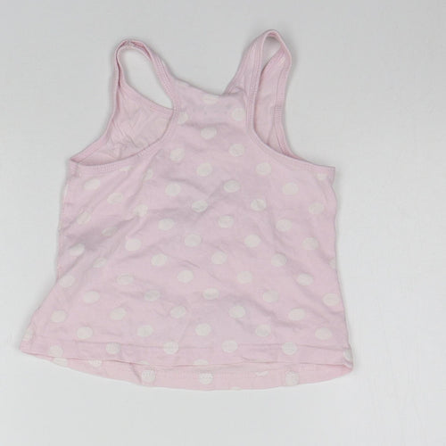 NEXT Girls Pink Polka Dot  Basic T-Shirt Size 2-3 Years  - Sequin detail