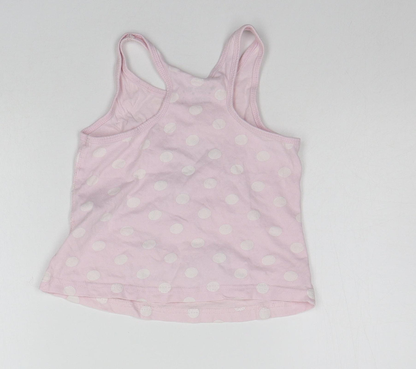 NEXT Girls Pink Polka Dot  Basic T-Shirt Size 2-3 Years  - Sequin detail