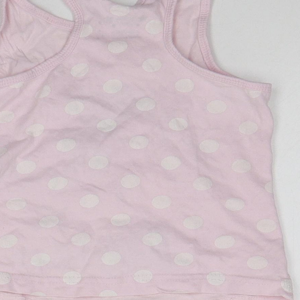 NEXT Girls Pink Polka Dot  Basic T-Shirt Size 2-3 Years  - Sequin detail