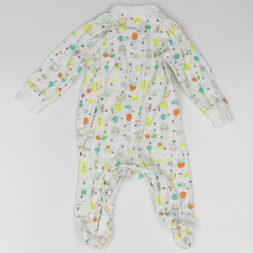 Minoti Baby White Geometric  Babygrow One-Piece Size 0-3 Months
