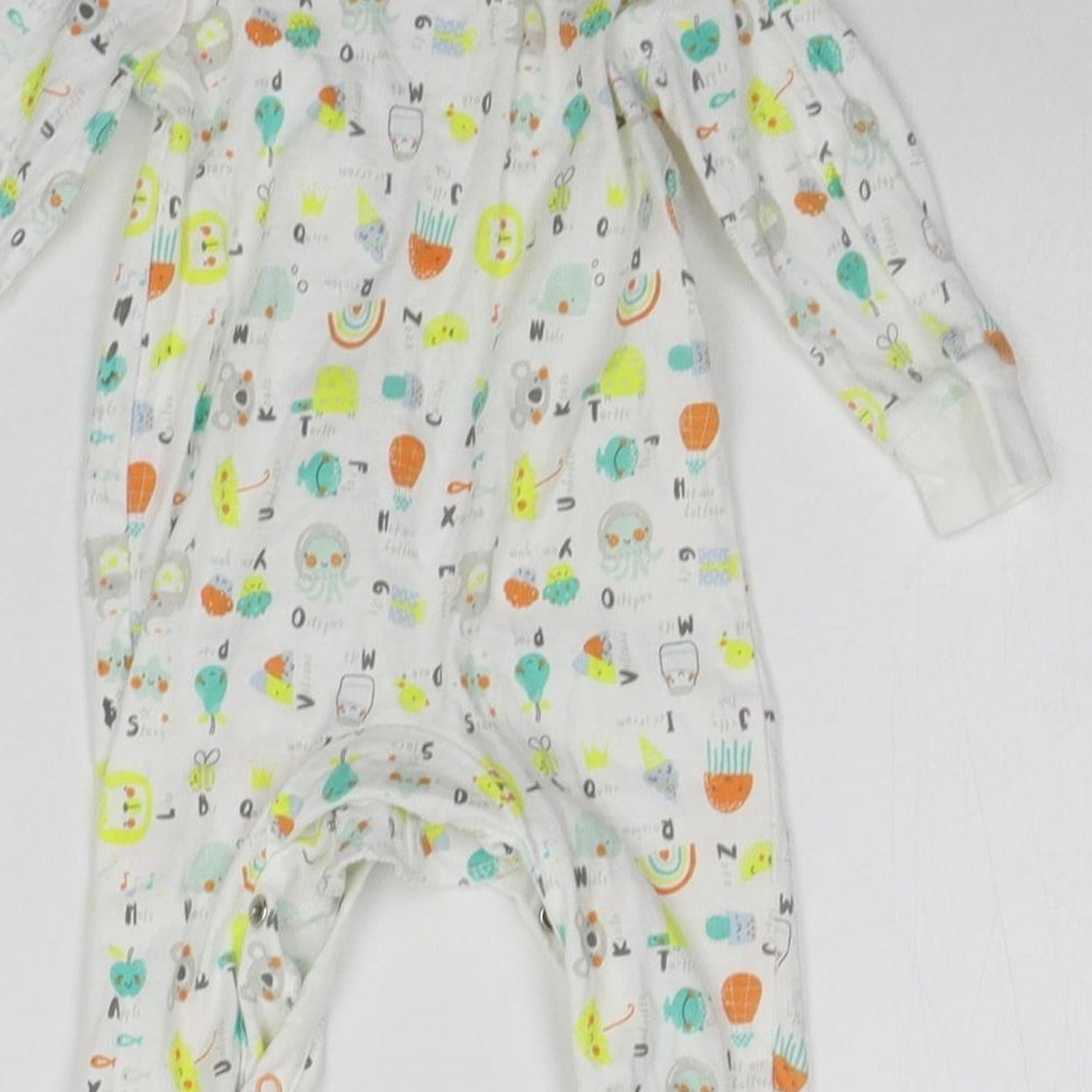 Minoti Baby White Geometric  Babygrow One-Piece Size 0-3 Months