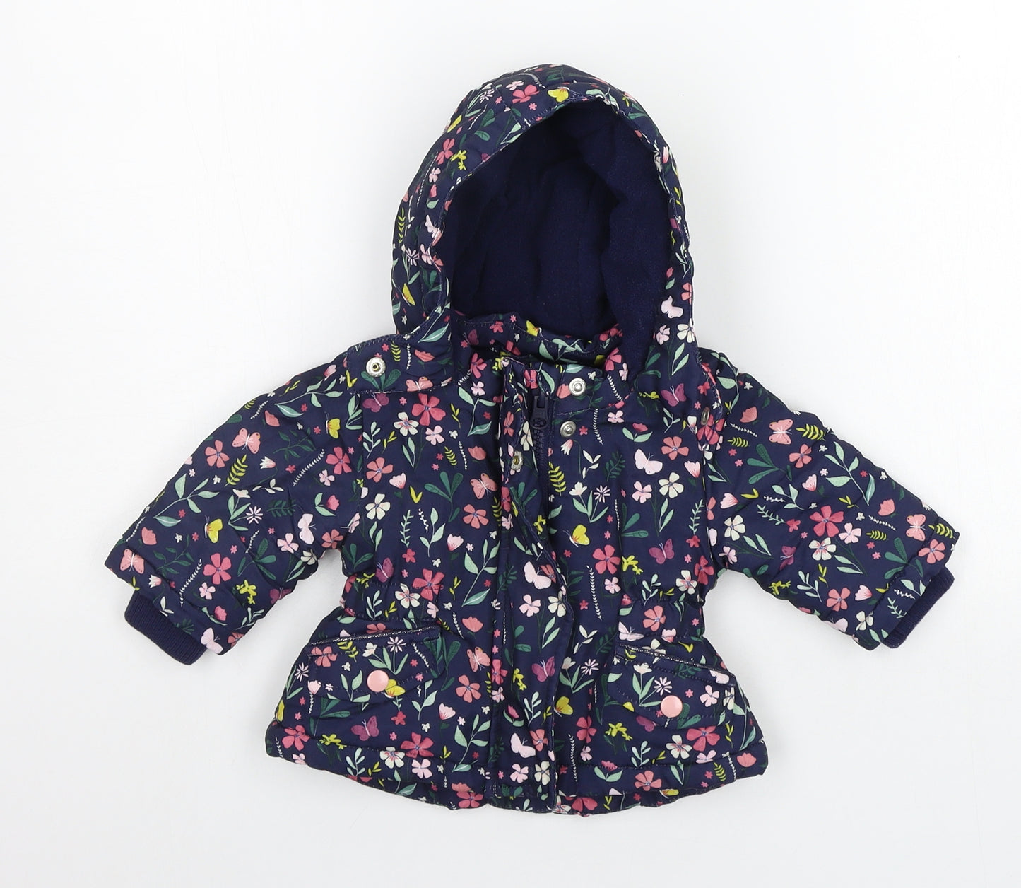 Primark Baby Blue Floral  Jacket Coat Size 0-3 Months
