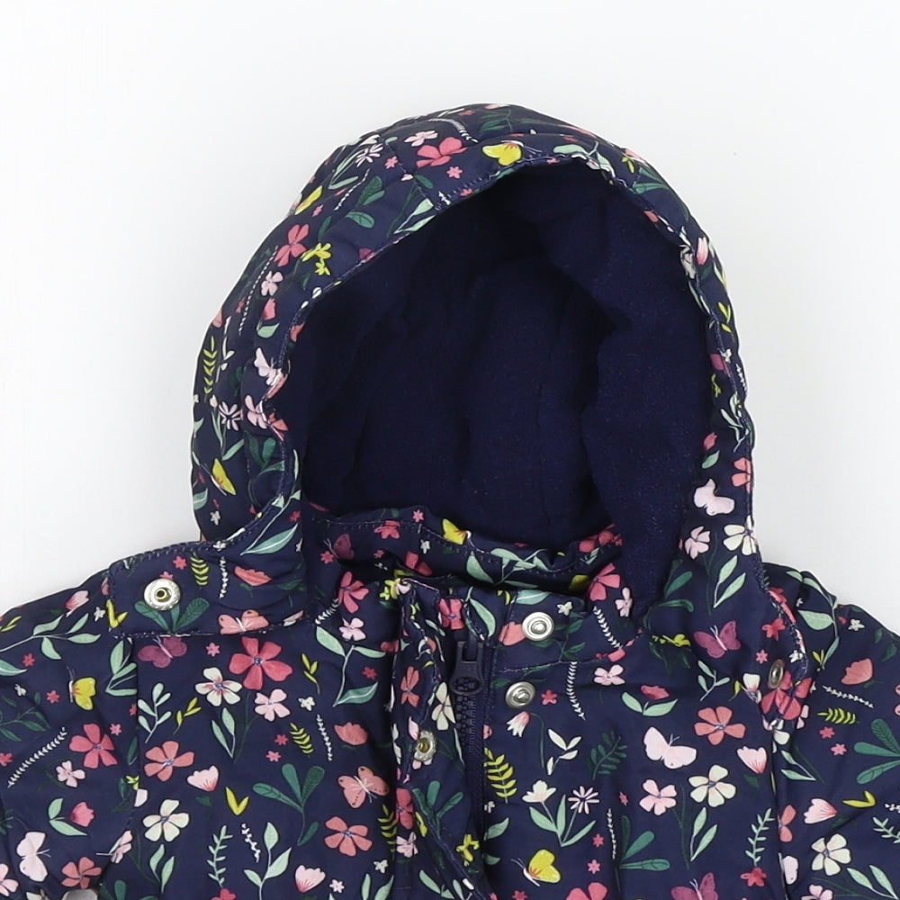 Primark Baby Blue Floral  Jacket Coat Size 0-3 Months