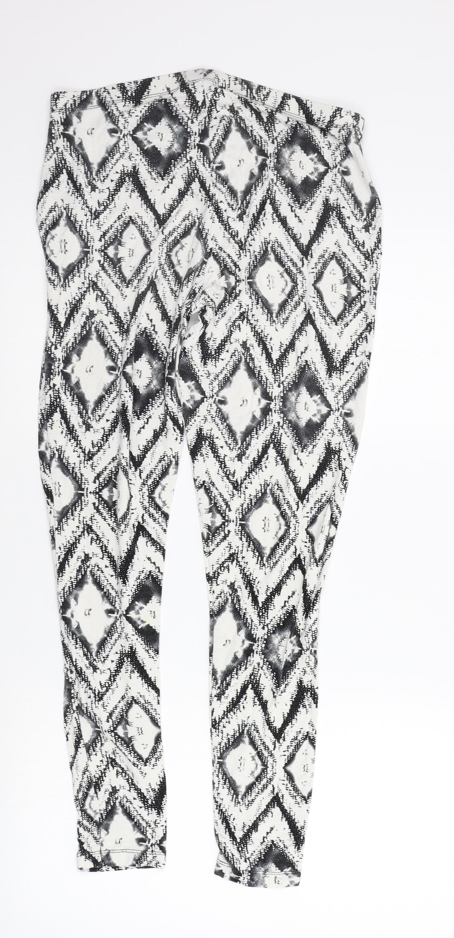 Papaya Womens Grey Geometric  Jegging Trousers Size 14 L25 in
