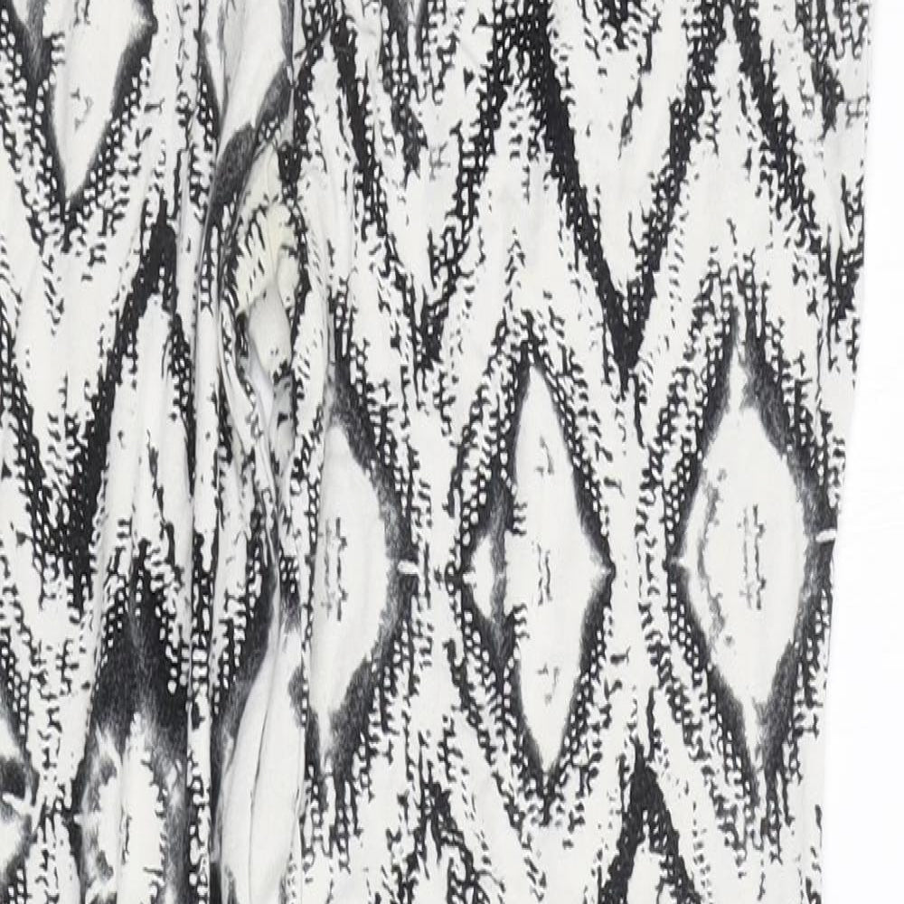 Papaya Womens Grey Geometric  Jegging Trousers Size 14 L25 in
