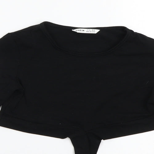 SheIn Girls Black   Basic T-Shirt Size 9-10 Years