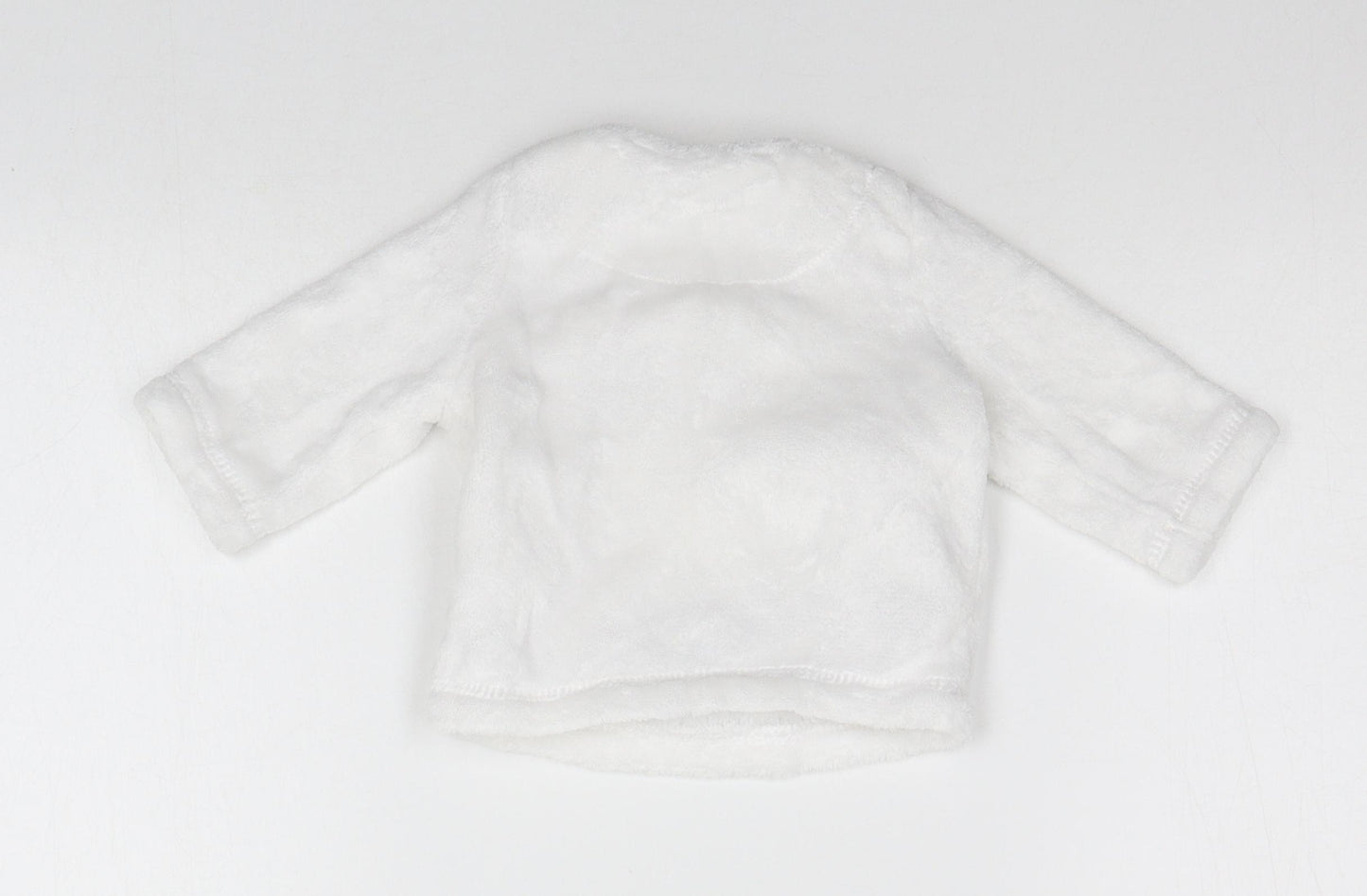 F&F Baby White Solid   Pyjama Top Size 0-3 Months  - animal print detail
