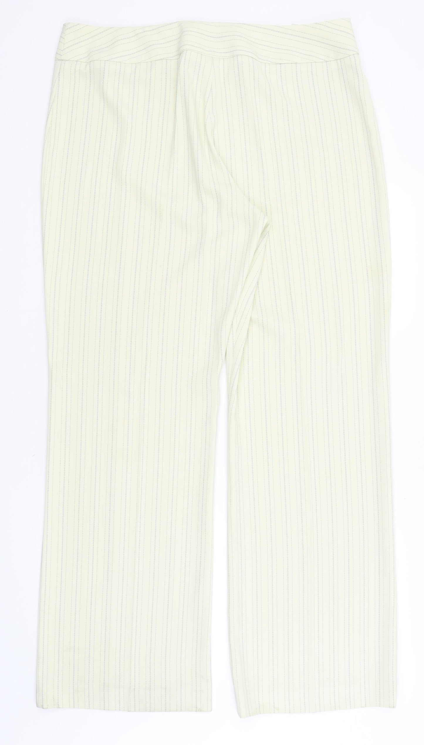 Planet Womens White Striped  Trousers  Size 16 L31.5 in
