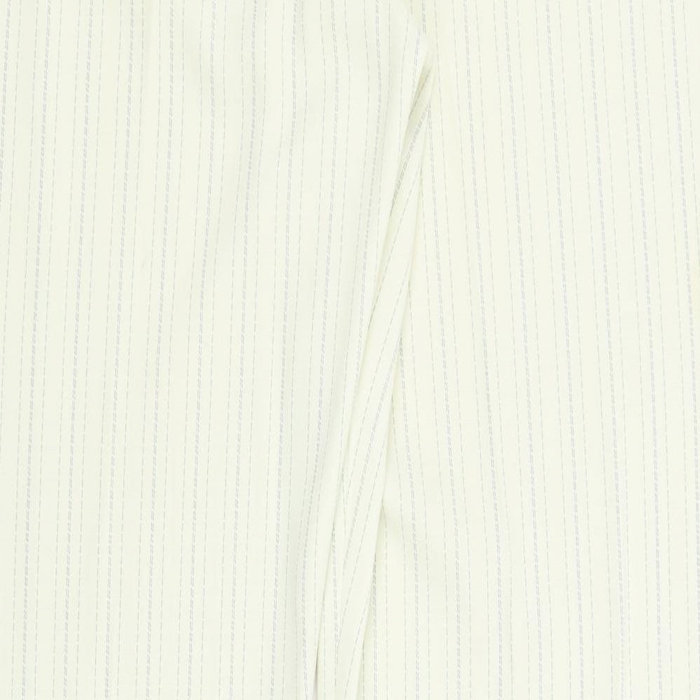 Planet Womens White Striped  Trousers  Size 16 L31.5 in