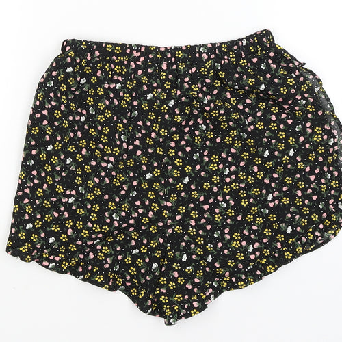 Primark Girls Black Floral  Hot Pants Shorts Size 10-11 Years