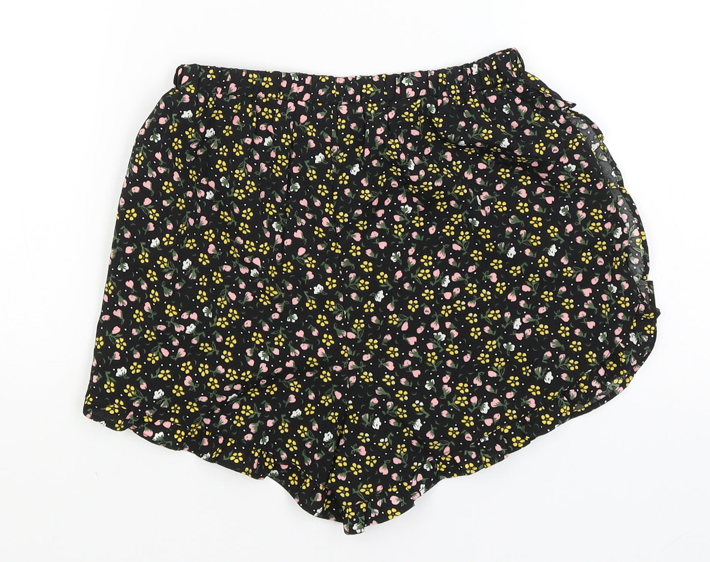 Primark Girls Black Floral  Hot Pants Shorts Size 10-11 Years