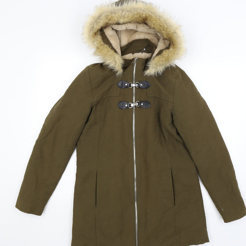 Primark Womens Green   Quilted Coat Size 2XS