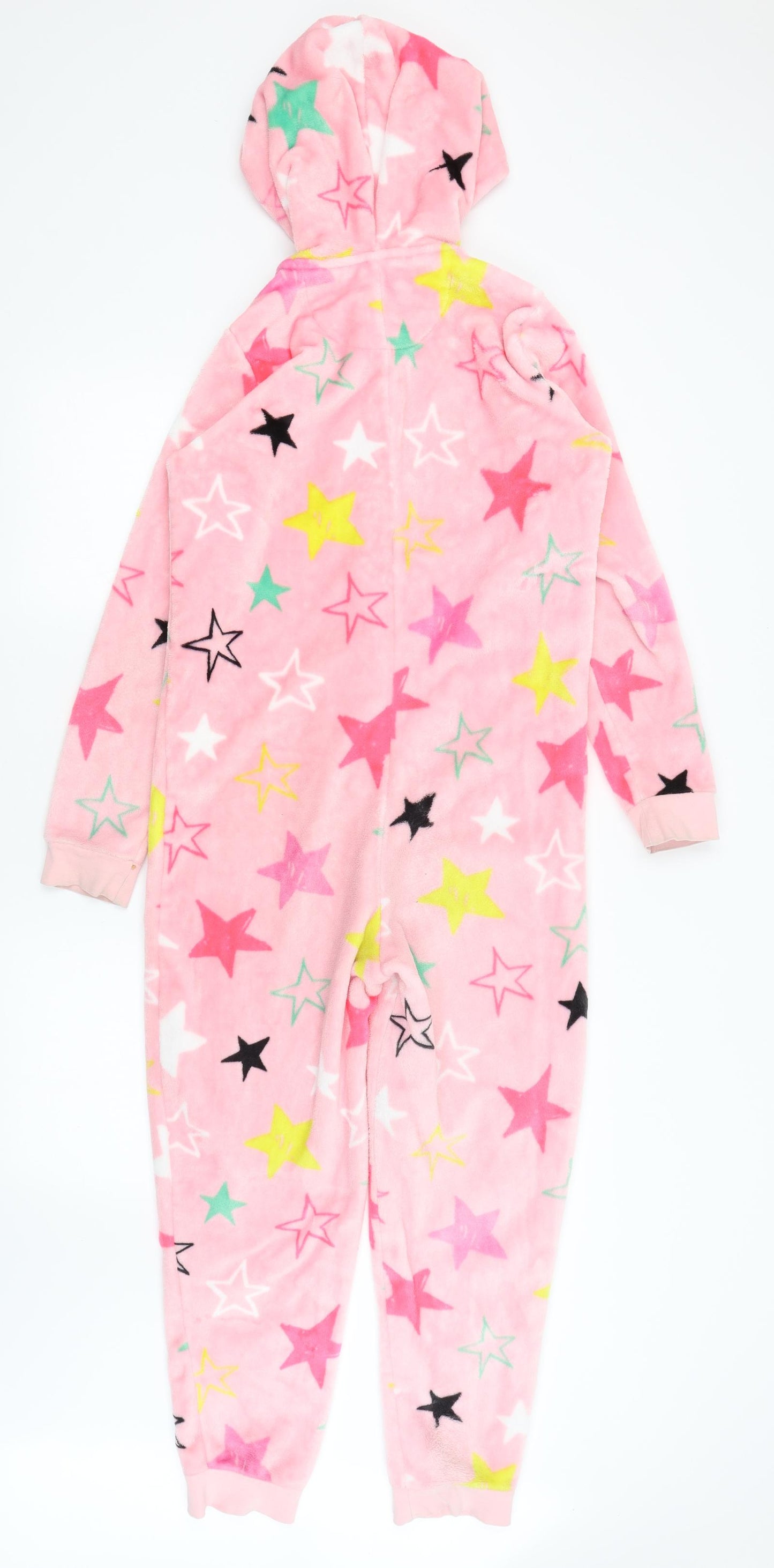 M&S Girls Pink Solid  Top One Piece Size 11-12 Years  - Stars