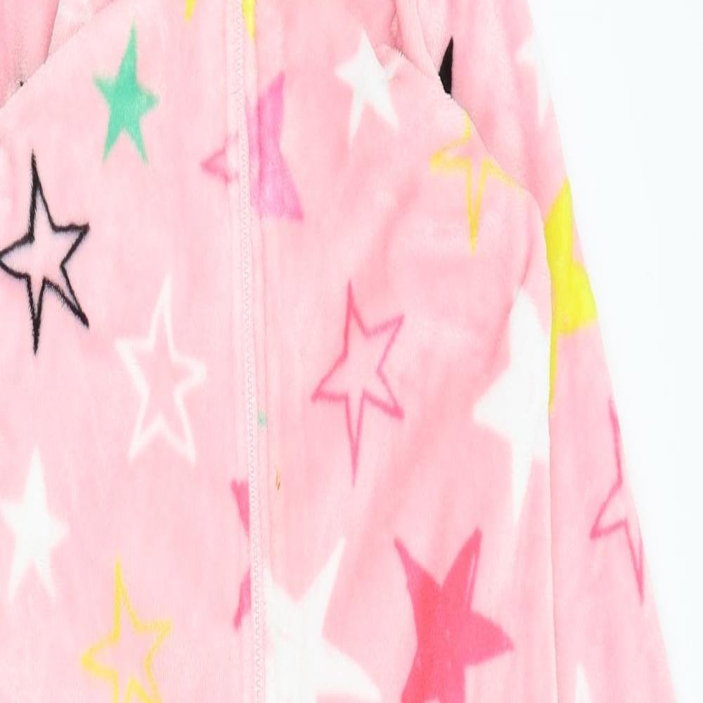 M&S Girls Pink Solid  Top One Piece Size 11-12 Years  - Stars
