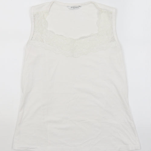 Editions Womens White   Basic Tank Size 12