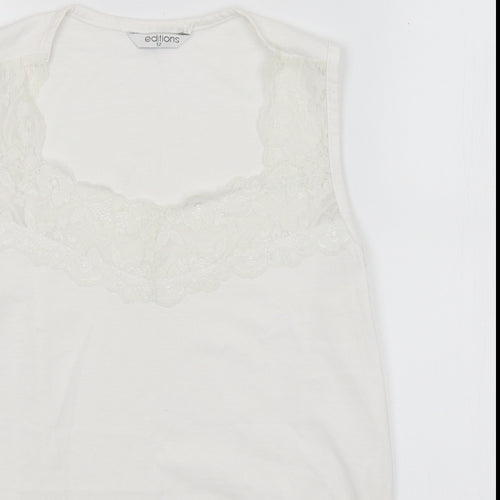 Editions Womens White   Basic Tank Size 12