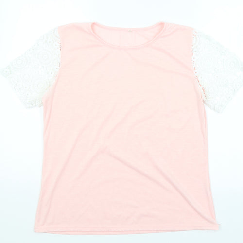 Preworn Womens Pink   Basic T-Shirt Size XL