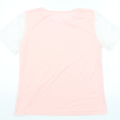 Preworn Womens Pink   Basic T-Shirt Size XL