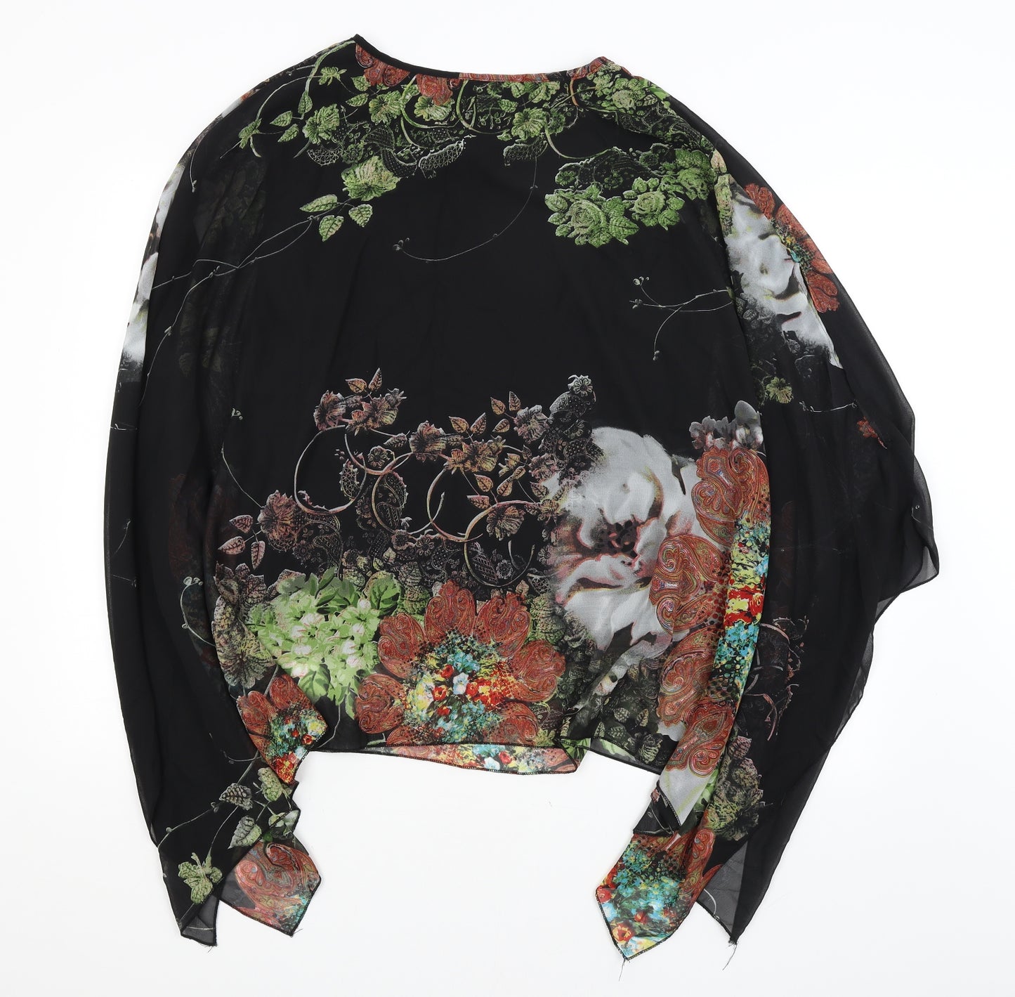 Letlylet Womens Black Paisley  Basic Blouse Size S