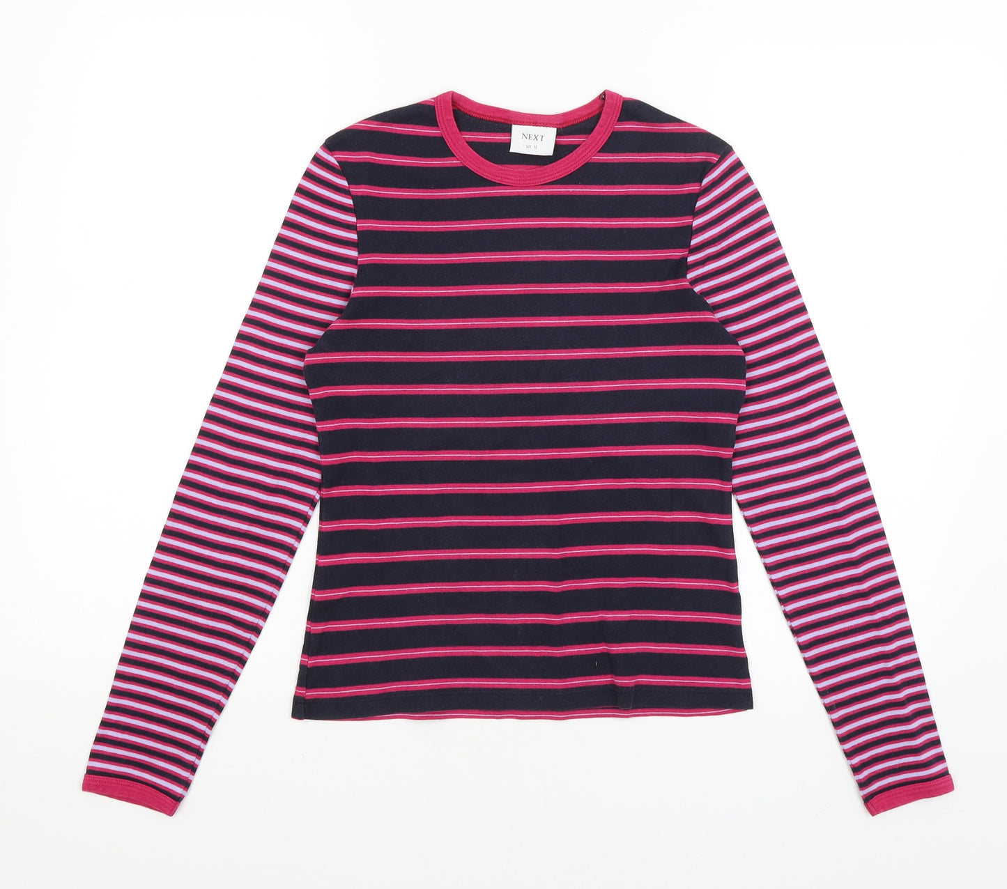 NEXT Womens Pink Striped  Basic T-Shirt Size 12