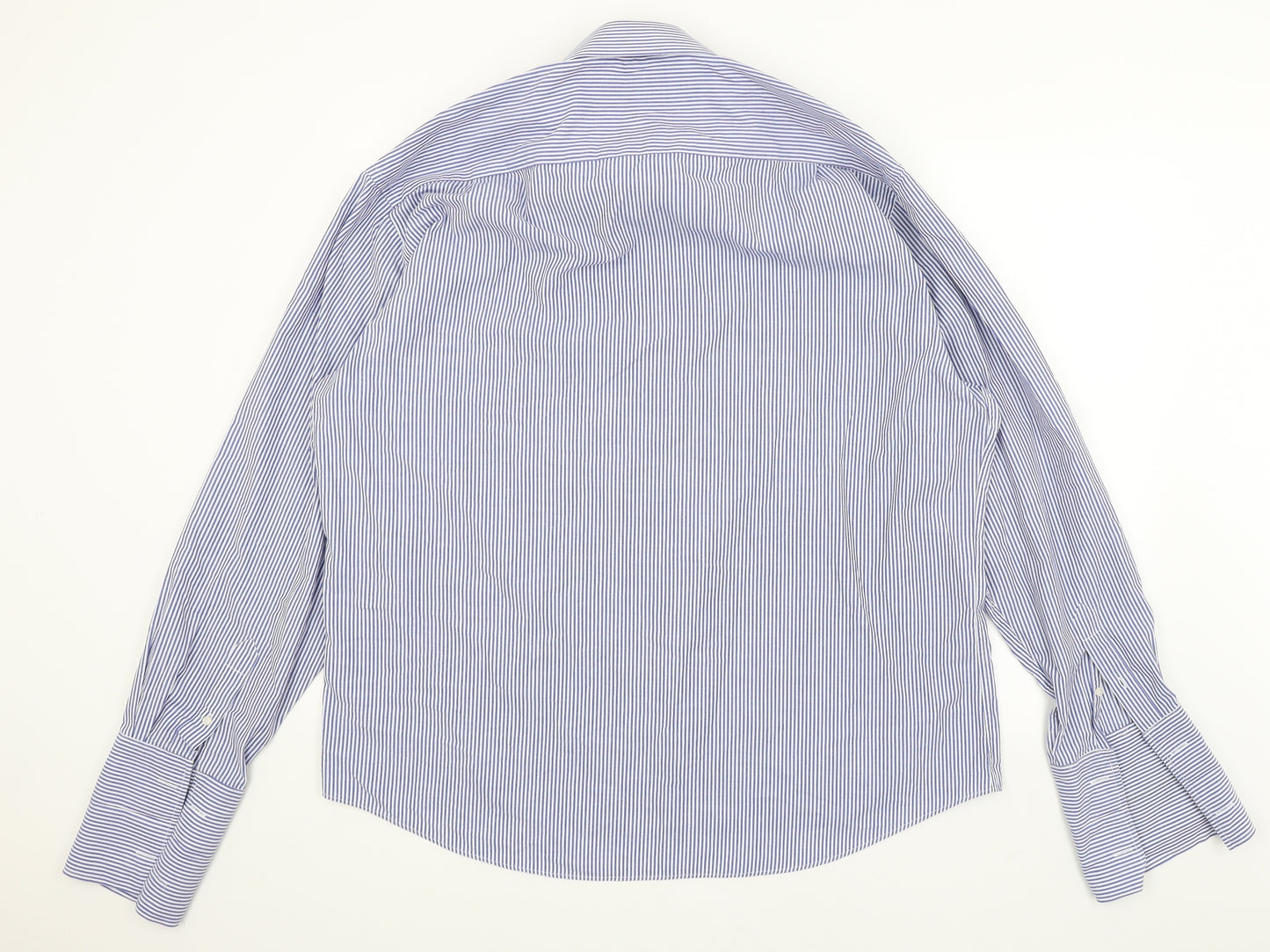 Dehavilland Mens Blue Striped   Dress Shirt Size 18