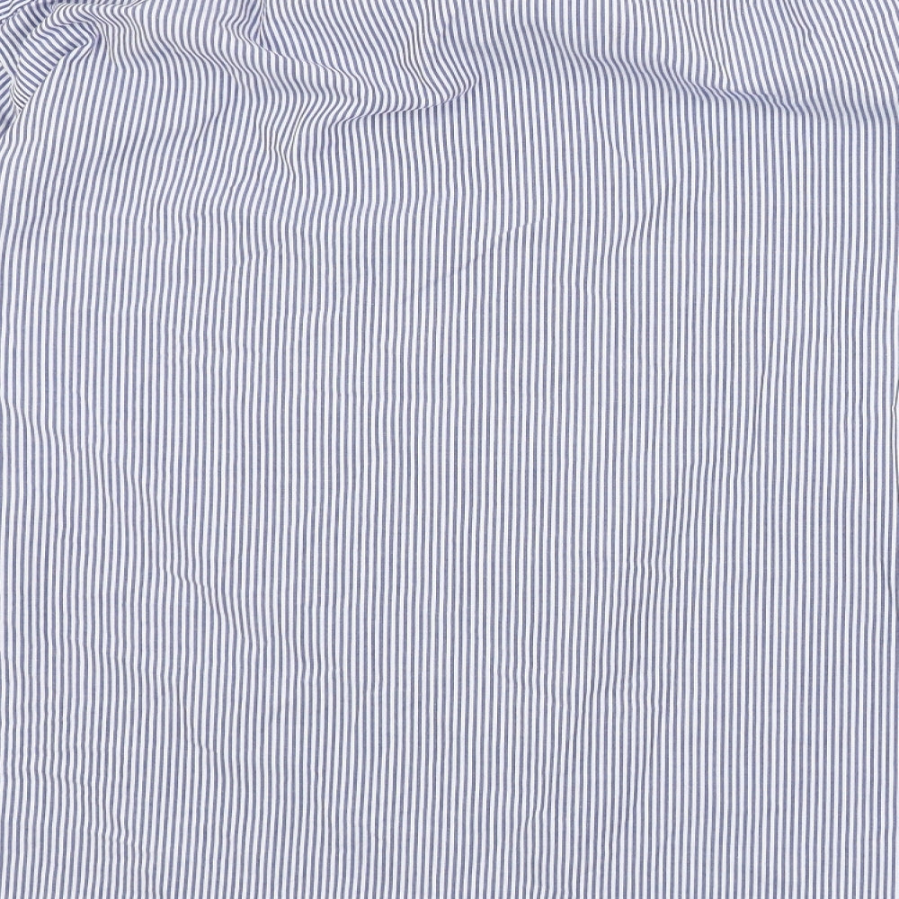 Dehavilland Mens Blue Striped   Dress Shirt Size 18