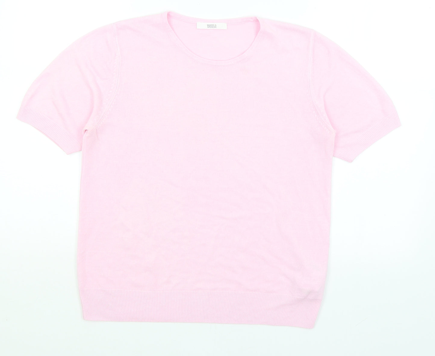 M&S Womens Pink   Basic T-Shirt Size 12