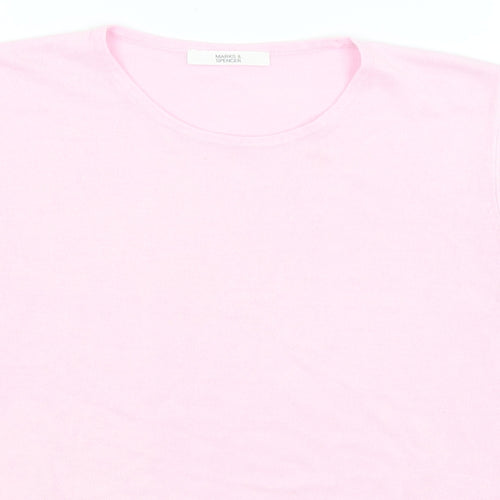 M&S Womens Pink   Basic T-Shirt Size 12