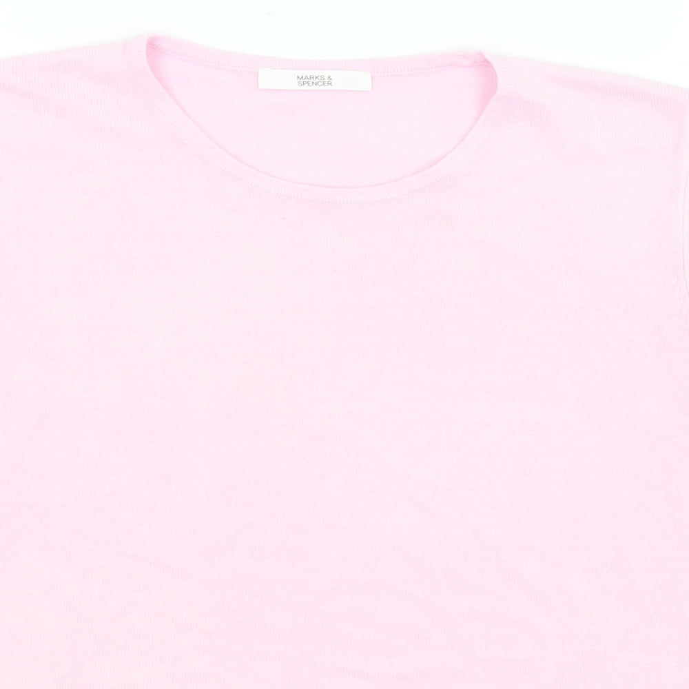 M&S Womens Pink   Basic T-Shirt Size 12