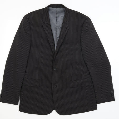 Taylor & Wright Mens Black Striped  Jacket Blazer Size L